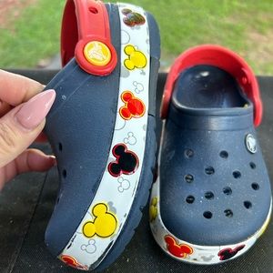 Size10s- Adidas - Mickey Mouse crocs great condition $15